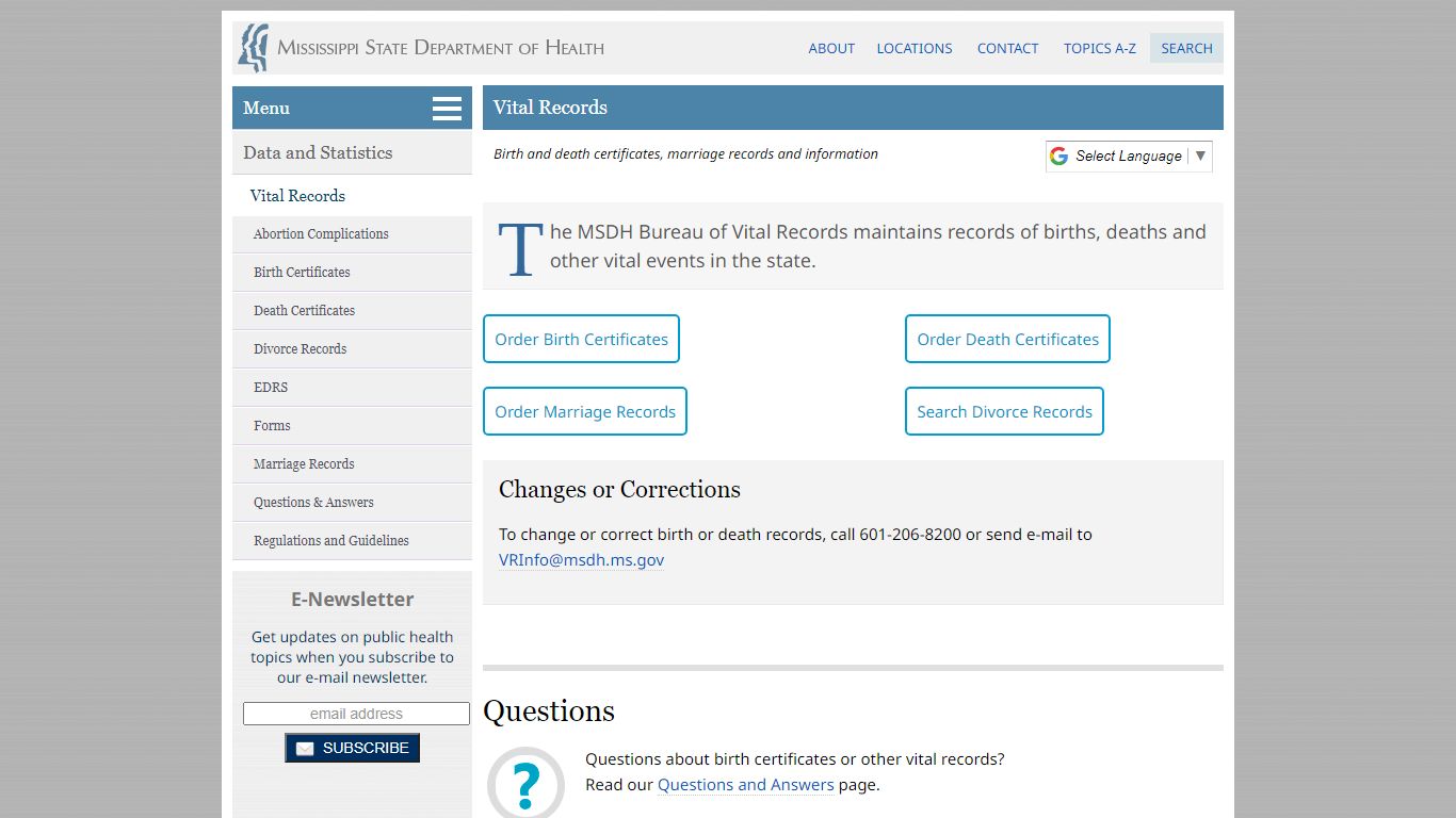 Vital Records - Mississippi State Department of Health